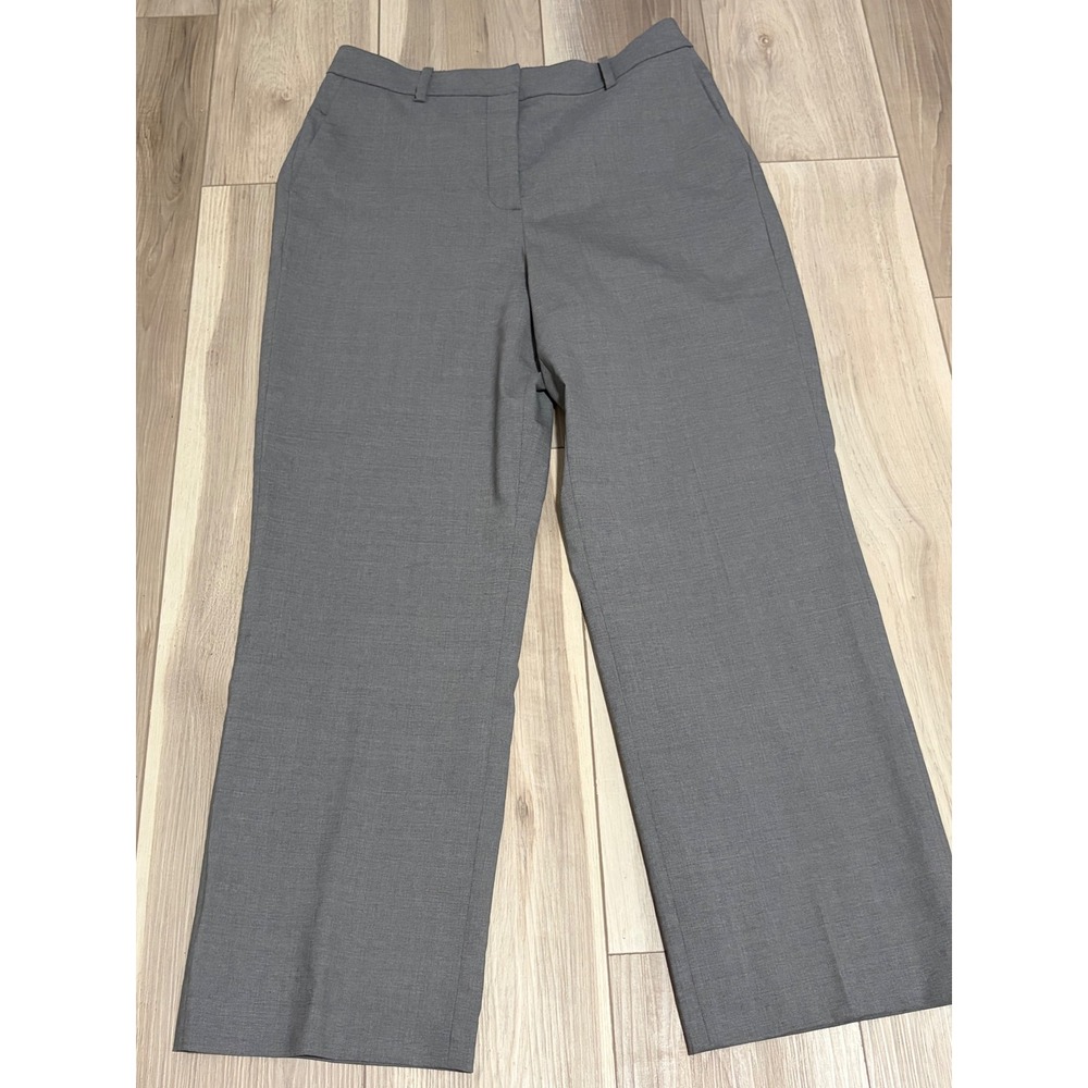 Quince Premium Italian Wool Straight Lined Leg Pants Grey Melange Preppy Size 10